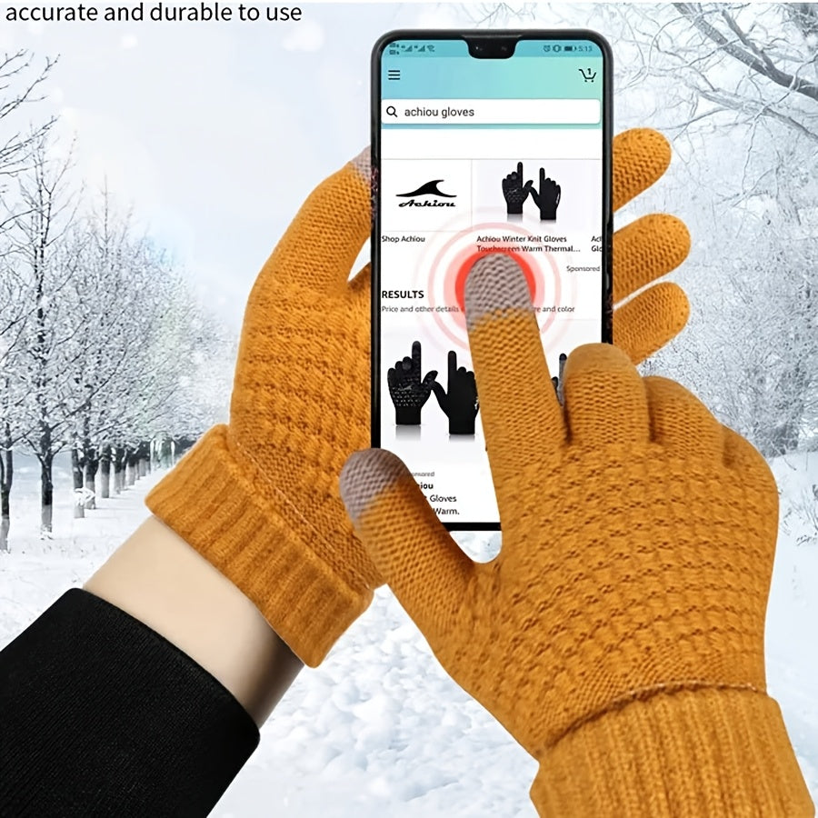 4pcs Set Men Winter Hat Scarf Gloves Socks Set Warm Women Beanie Hats Neck Warmer Non Slip Gloves