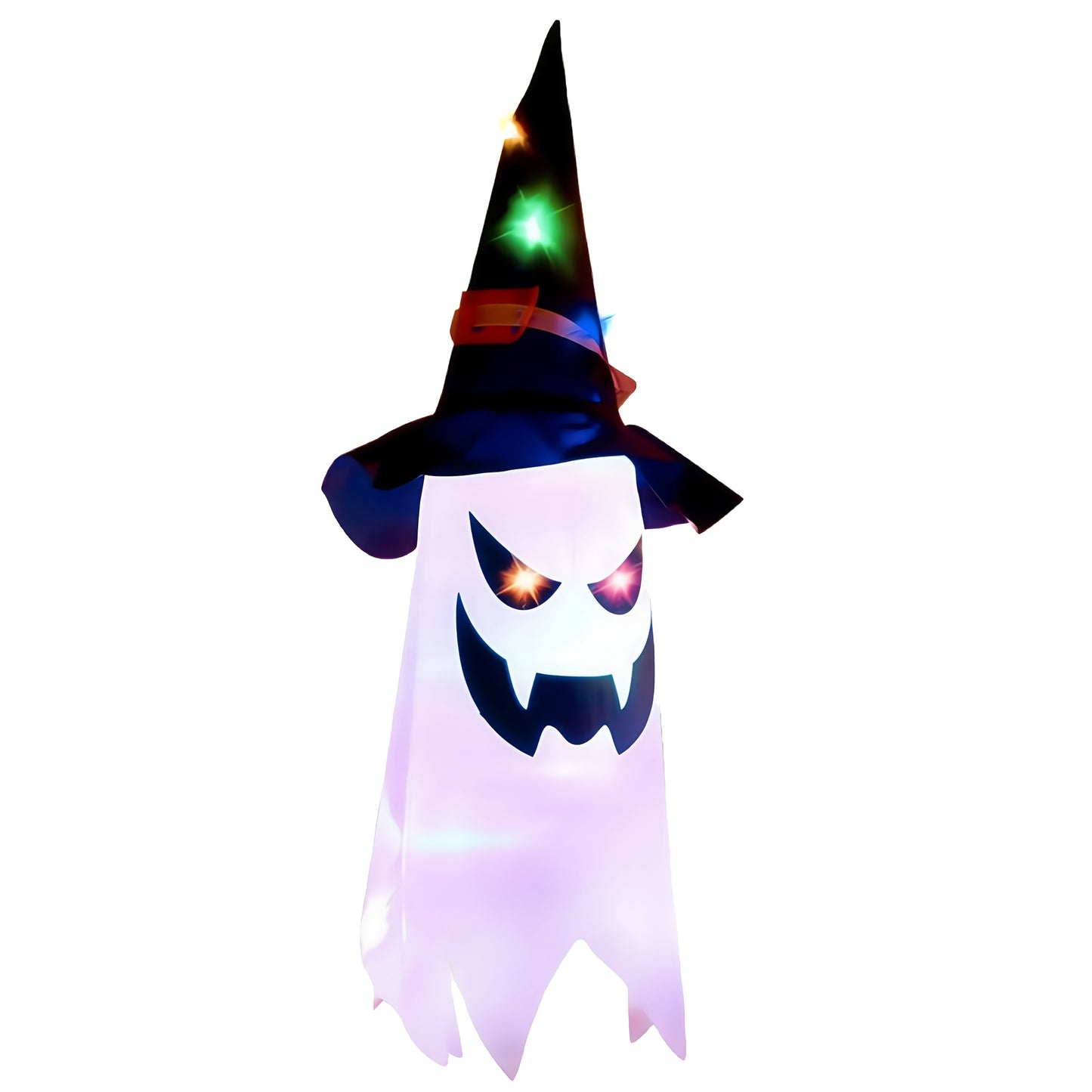 1/3pcs Set LED Indoor Glow with Witch Hat Lights - Holiday and Halloween Decor, White, Hanging, Foldable, Button Control, Removable Lamp, Battery Powered by Coin Cell (Coin Cells Included), with 3 Flashing Modes, Suitable for