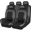 Deluxe 9-Piece Quilted Faux Leather Car Seat Covers - All-Season Comfort (Sponge-Padded), Universal Fit for 5-Seat Vehicles