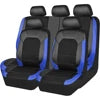 Deluxe 9-Piece Quilted Faux Leather Car Seat Covers - All-Season Comfort (Sponge-Padded), Universal Fit for 5-Seat Vehicles