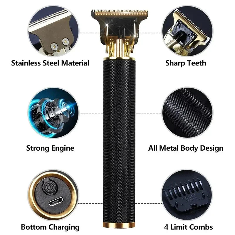 Men's Beard Trimmer Hot Sale Electric Hair Cutting Machine Rechargeable Hair Clipper Barber Electric Shaver for Men