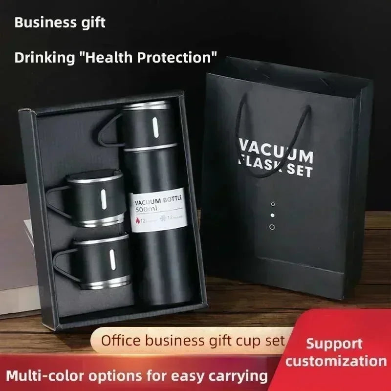 304 Stainless Steel Vacuum Insulated Bottle Gift Set Office Business Style Coffee Mug Thermos Bottle Portable Flask Carafe gift