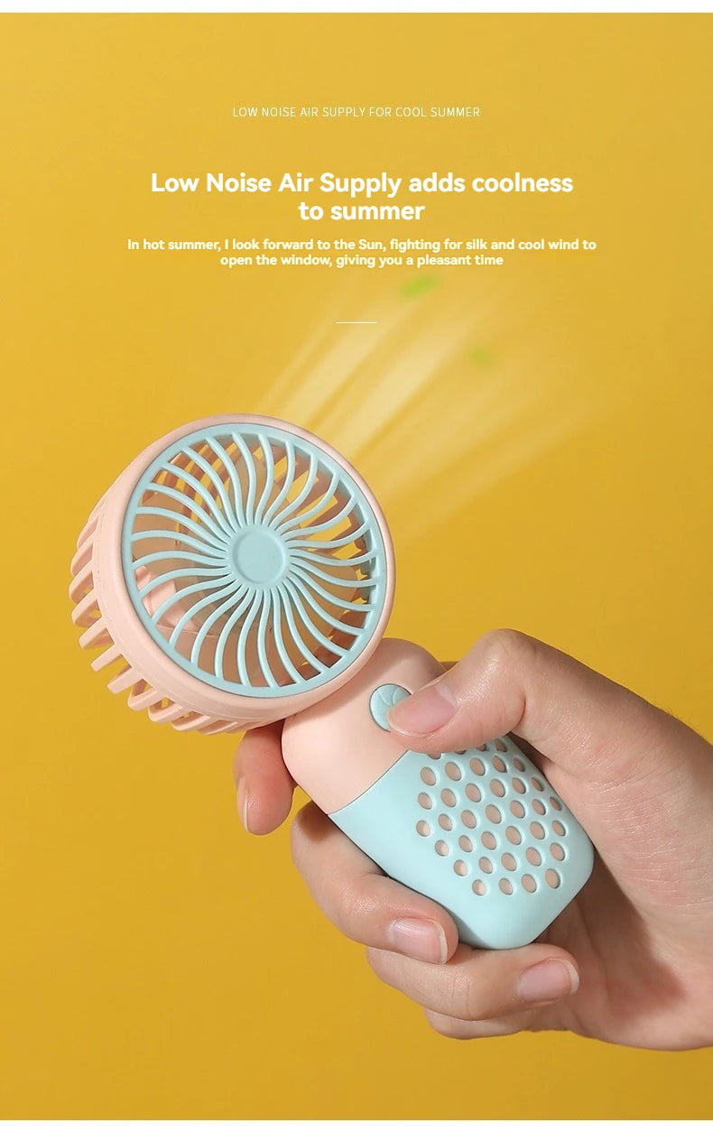 2025 New Handheld Charging Fan Cartoon Cute Small Student Charging Small Fan Portable Mini USB Fan Mini Pocket