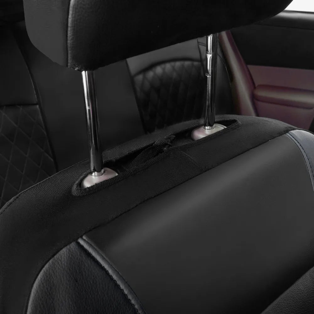 Universal Car Seat Cover Set PU Leather Vehicle Cushion Full Surrounded Protector Pad Anti-Scratch Fit Sedan Suv Pick-up Truck