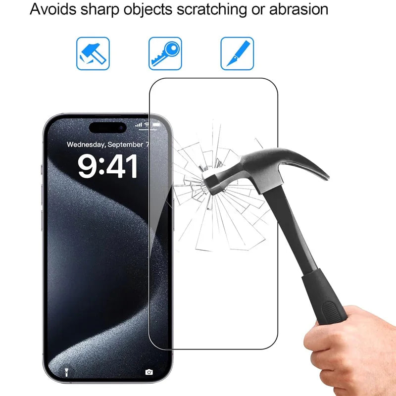 Armor 9H Glass + Case for iphone 11 12 13 14 15 16 pro silicone cover iphone 15 pro max screen protector shockproof clear cases