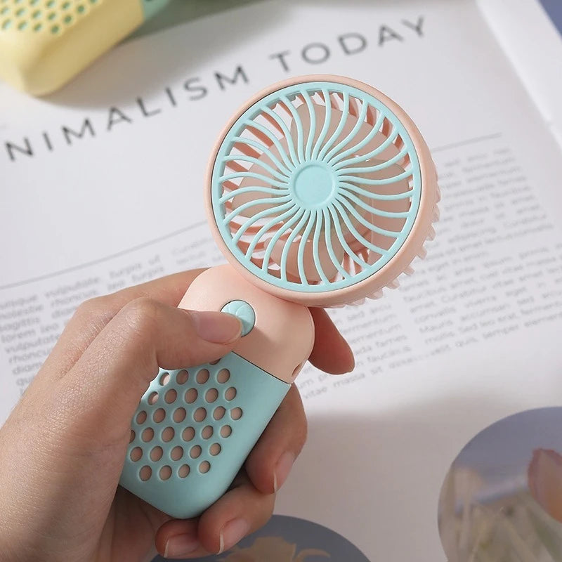 2025 New Handheld Charging Fan Cartoon Cute Small Student Charging Small Fan Portable Mini USB Fan Mini Pocket