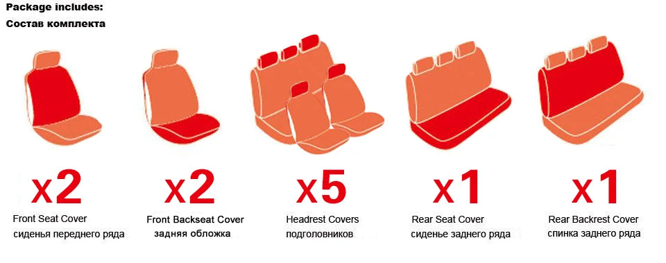 Universal Car Seat Cover Set PU Leather Vehicle Cushion Full Surrounded Protector Pad Anti-Scratch Fit Sedan Suv Pick-up Truck