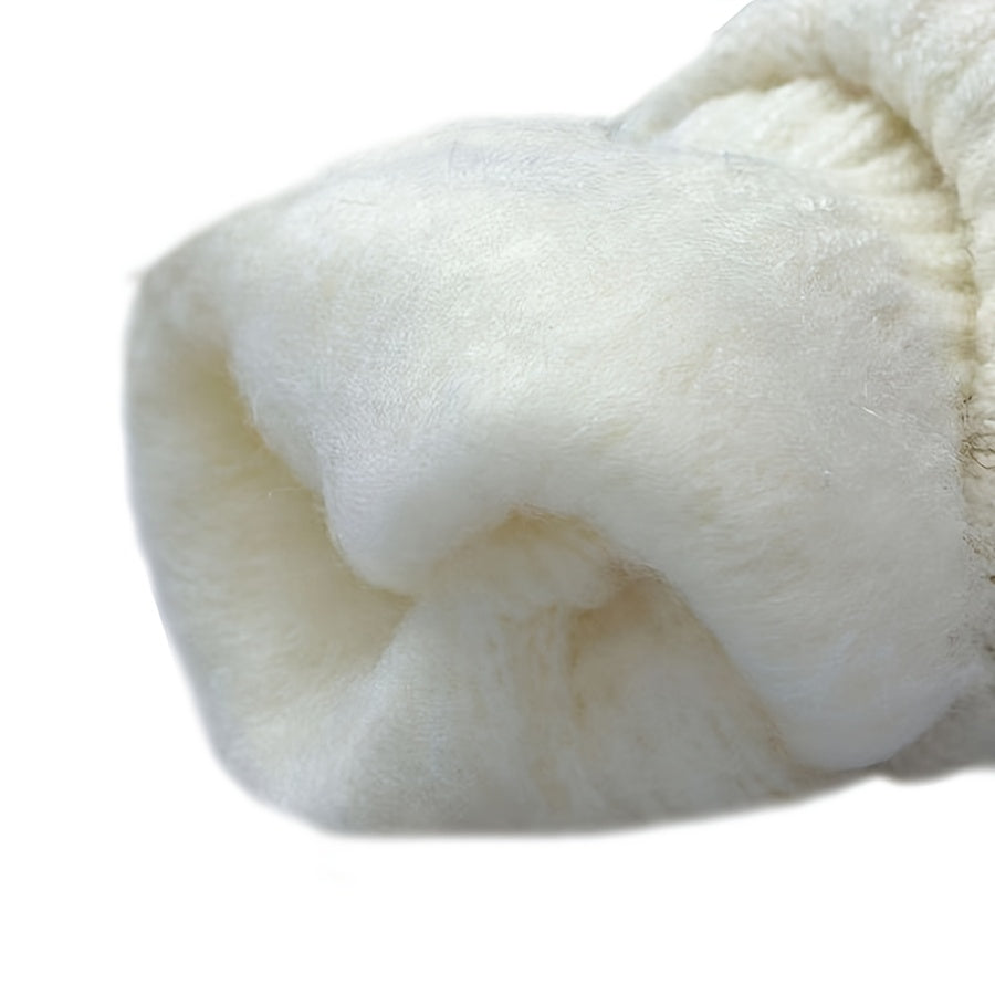 4pcs Set Men Winter Hat Scarf Gloves Socks Set Warm Women Beanie Hats Neck Warmer Non Slip Gloves