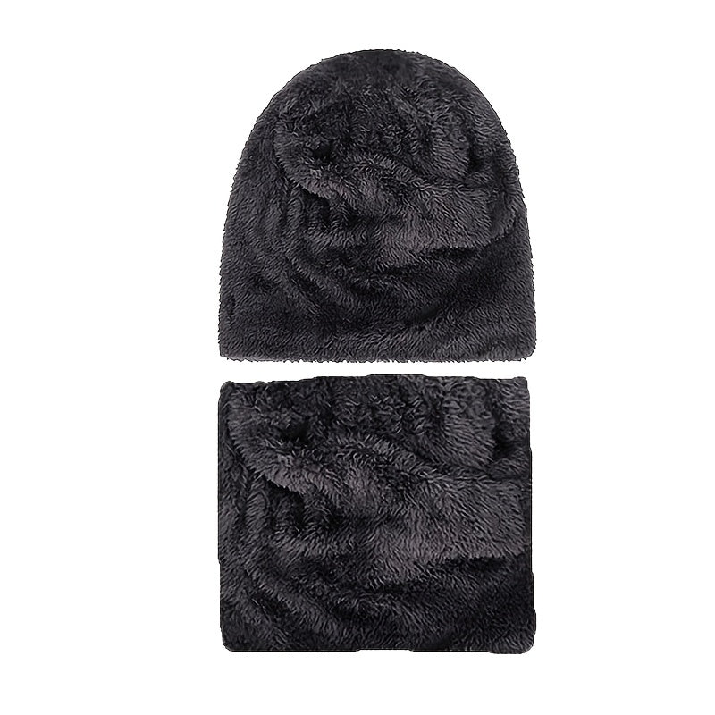 4pcs Set Men Winter Hat Scarf Gloves Socks Set Warm Women Beanie Hats Neck Warmer Non Slip Gloves