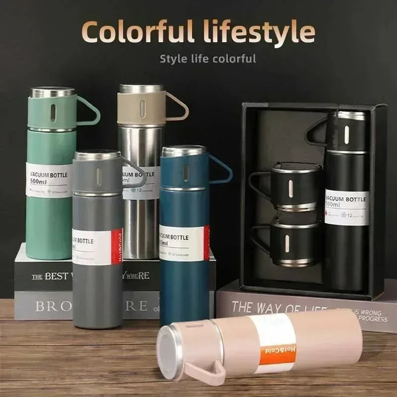 304 Stainless Steel Vacuum Insulated Bottle Gift Set Office Business Style Coffee Mug Thermos Bottle Portable Flask Carafe gift
