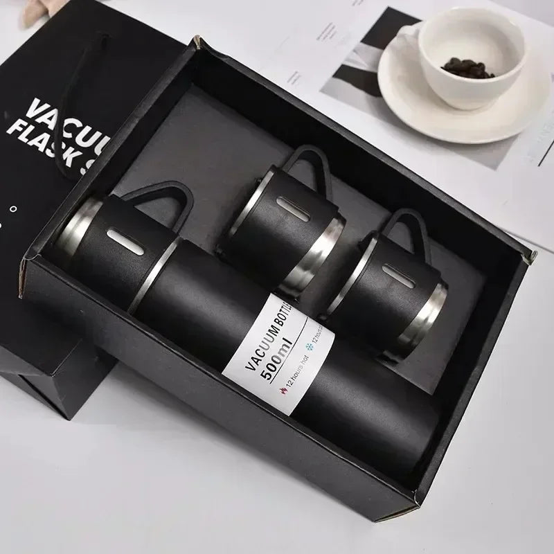 304 Stainless Steel Vacuum Insulated Bottle Gift Set Office Business Style Coffee Mug Thermos Bottle Portable Flask Carafe gift