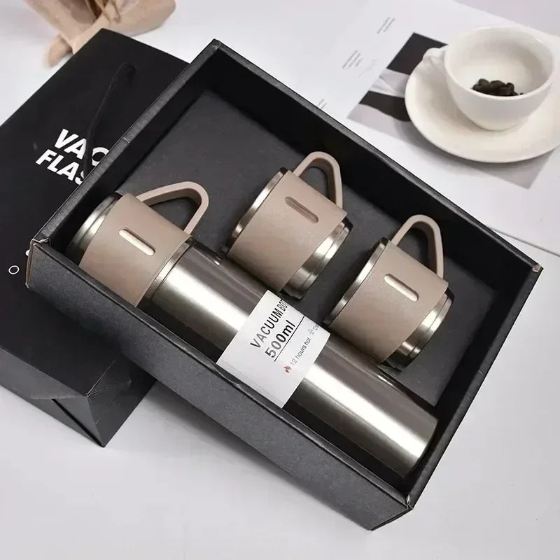 304 Stainless Steel Vacuum Insulated Bottle Gift Set Office Business Style Coffee Mug Thermos Bottle Portable Flask Carafe gift