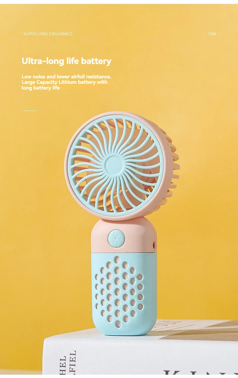 2025 New Handheld Charging Fan Cartoon Cute Small Student Charging Small Fan Portable Mini USB Fan Mini Pocket
