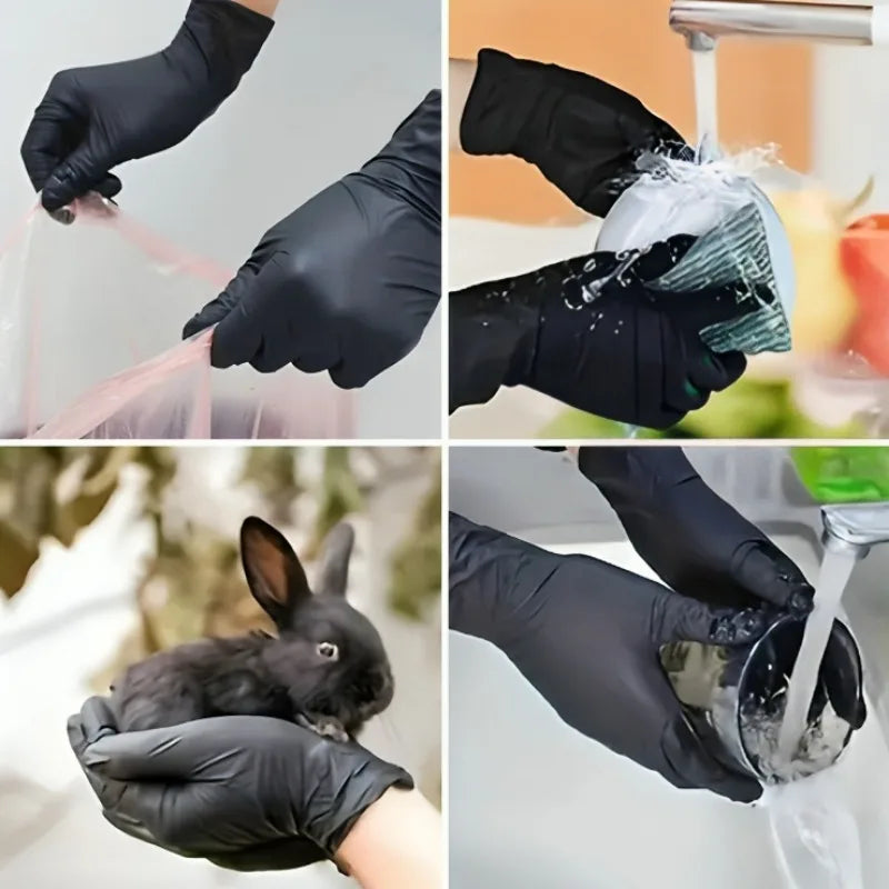 20/50/100PCS Disposable Black Nitrile Gloves for Household Use Latex Free Powder Free Cleaning Gloves Tattoo  Hairdressing Tools