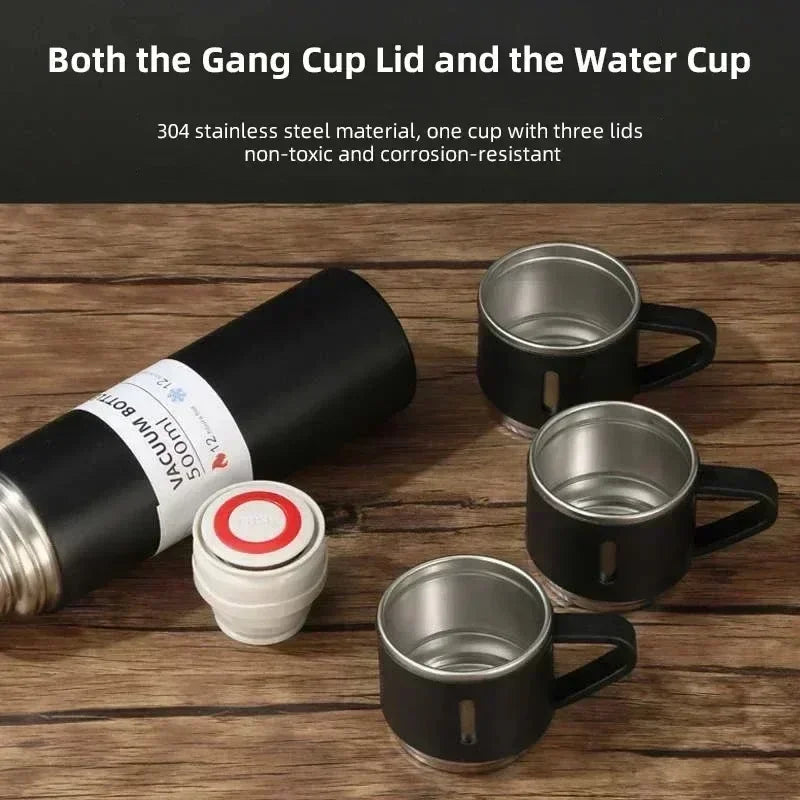 304 Stainless Steel Vacuum Insulated Bottle Gift Set Office Business Style Coffee Mug Thermos Bottle Portable Flask Carafe gift